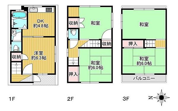 大阪市平野区加美南4丁目(5DK)の間取り