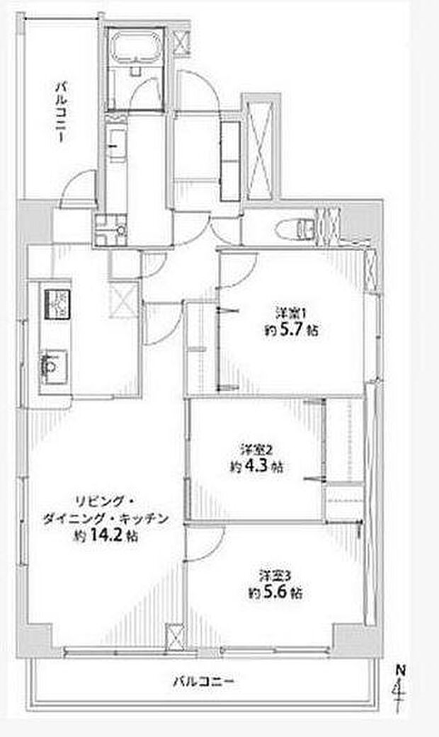 財形第2丸の内マンション(4LDK) 10階の間取り