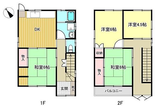 名鉄名古屋本線 二ツ杁駅まで 徒歩3分(4DK)の間取り