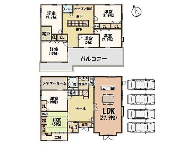 ＪＲ和歌山線 掖上駅まで 徒歩8分(8LDK)の間取り