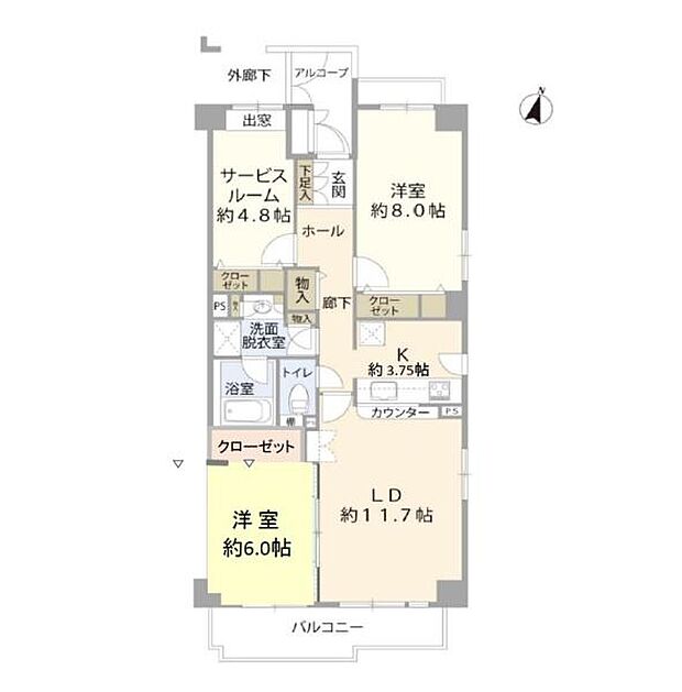 ファミリーに暮らしやすい3LDKの間取り。人気の角部屋です♪