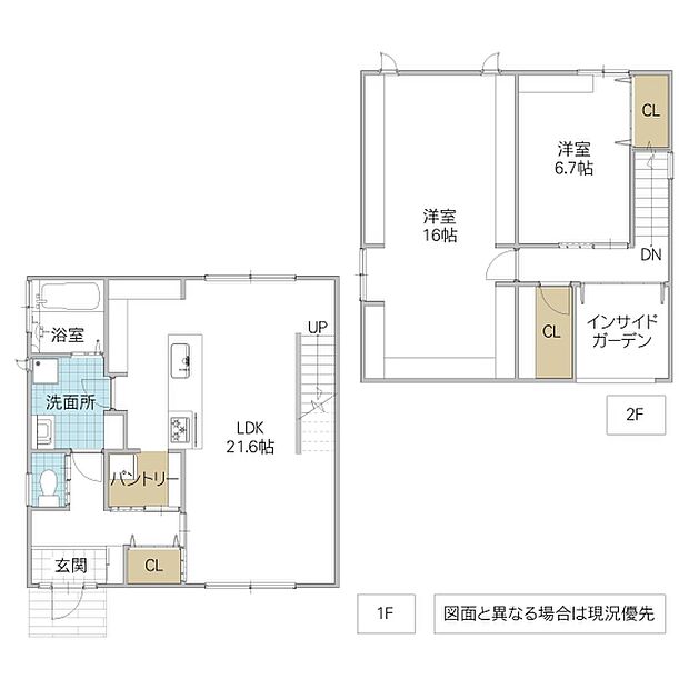 水戸市元石川町(2LDK)の間取り