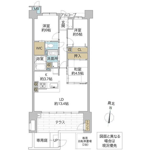 サーパス赤塚姫子(3LDK) 1階/104号室の間取り