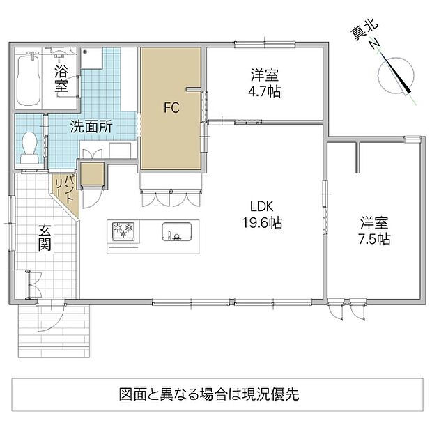 水戸市東野町(2LDK)の間取り