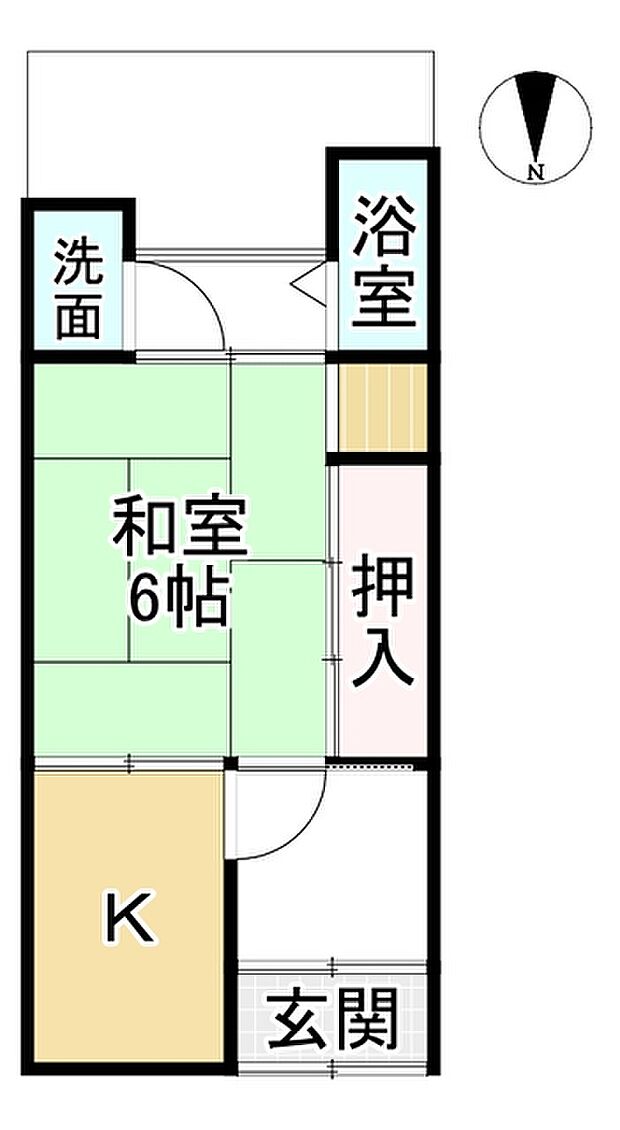 京都市右京区太秦棚森町(1K)の間取り