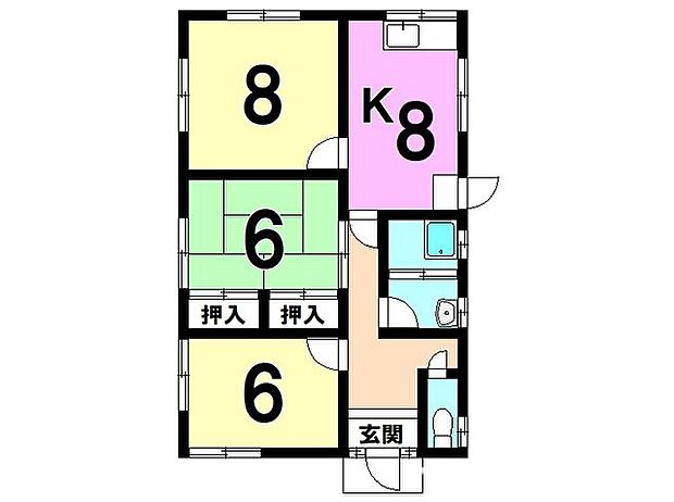 東山町　売家（土地付　）(3K)の間取り