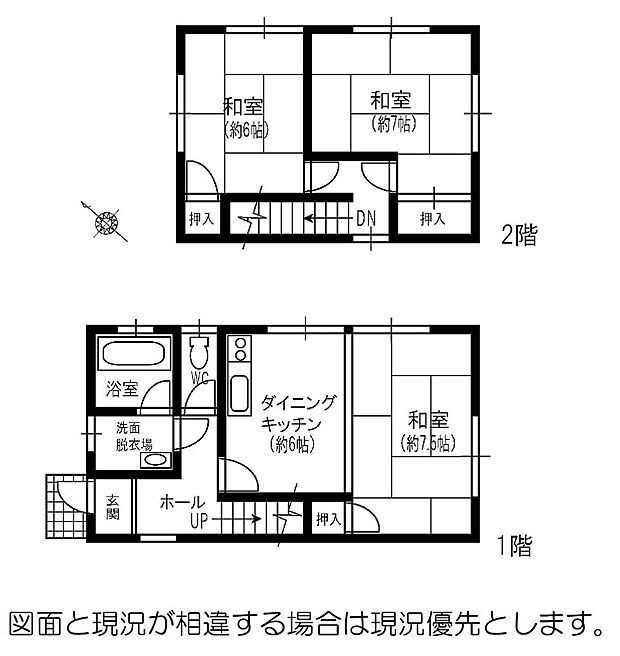 図面と現況が相違する場合、現況を優先とします。