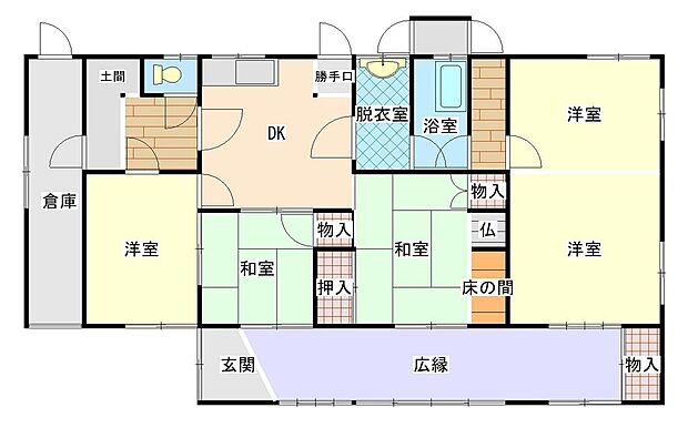 大字植松(5DK)の間取り