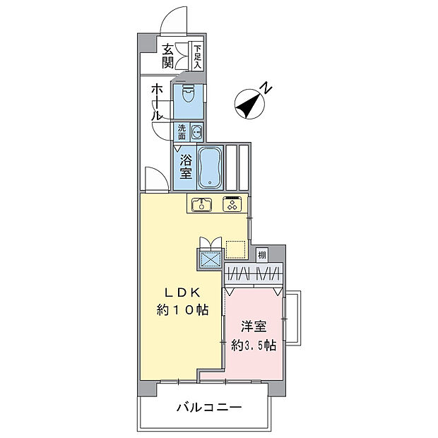 松見坂武蔵野マンション(1LDK) 9階の間取り