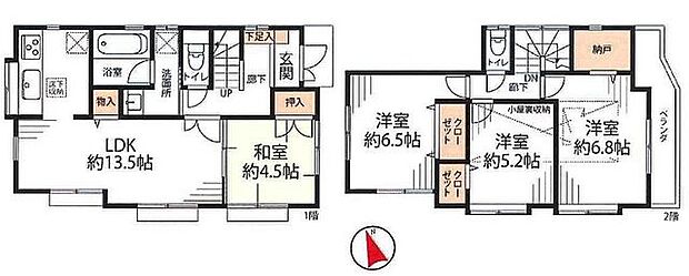 藤沢市西富1丁目(4SLDK)の間取り