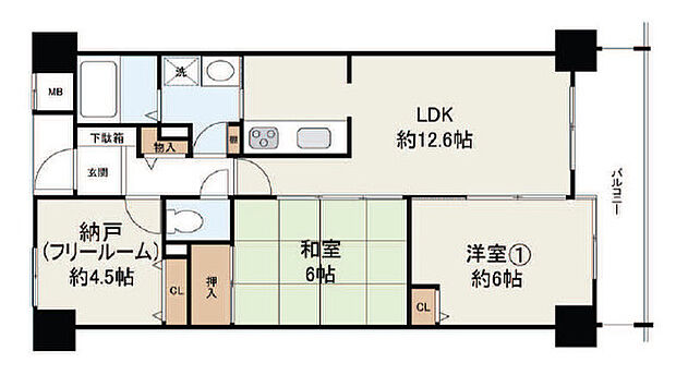 ラウムズ堺大小路(2SLDK) 3階の間取り