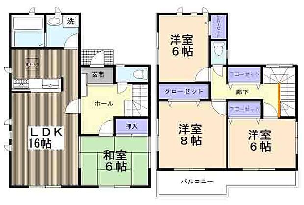 高浜市神明町四丁目中古住宅(4LDK)の間取り