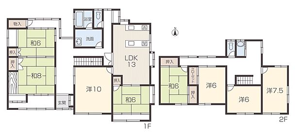 勝原区山戸(8LDK)の間取り