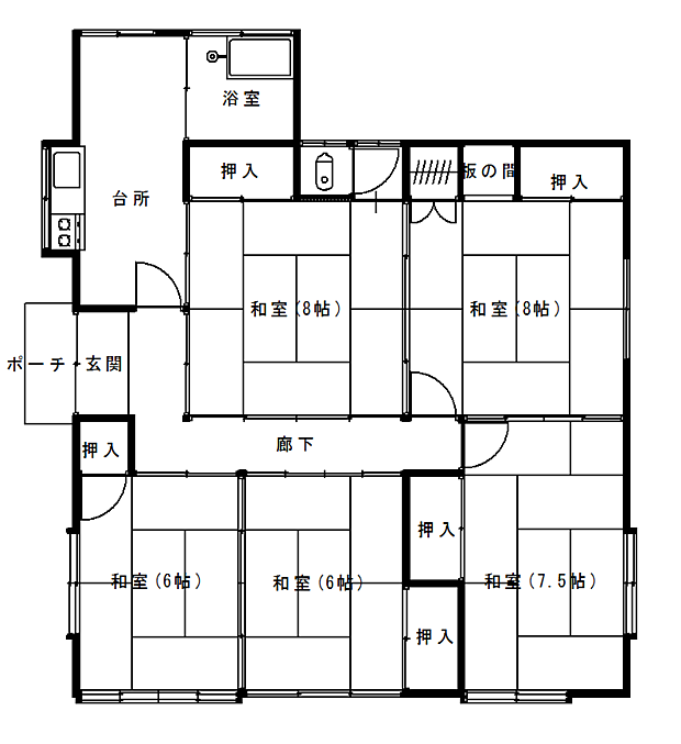 北沢又中古住宅No.2(5K)の間取り