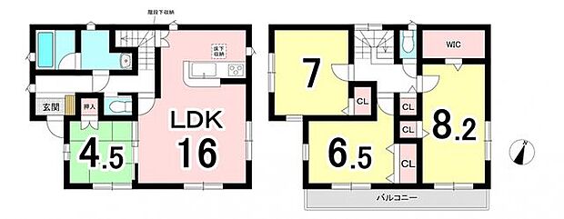 大字石浜字片山　中古戸建(4LDK)の間取り