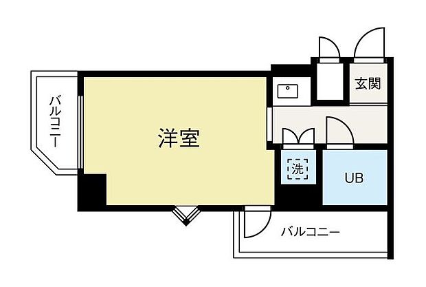 GSハイム夕陽ヶ丘(1K) 10階の間取り