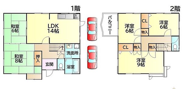 ＪＲ阪和線 熊取駅までバス約16分 久保バス停 徒歩5分(5LDK)の間取り