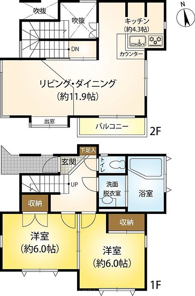 東急明神平サニーパーク別荘地　戸建(2LDK)の間取り