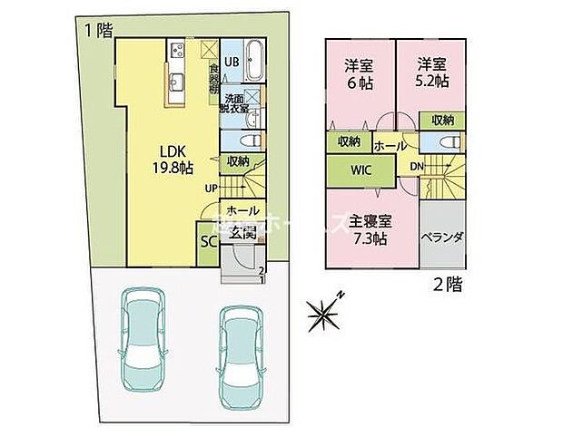 A棟　新発田市中央町4丁目(3LDK)の間取り