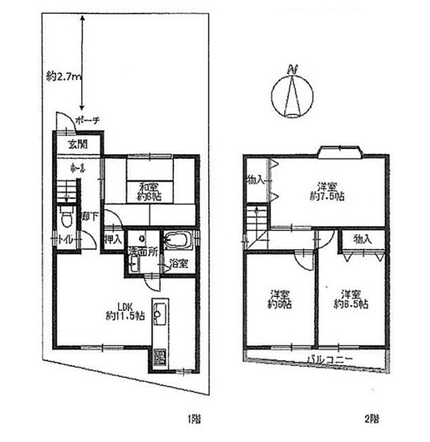 価格変更　東大阪市中石切町３丁目　中古戸建(4LDK)の間取り