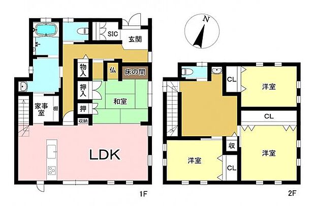 桂ケ丘1丁目　中古戸建(4LDK)の間取り