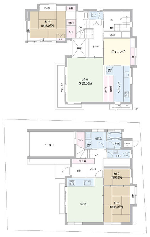 練馬区早宮三丁目戸建て(5LDK)の間取り