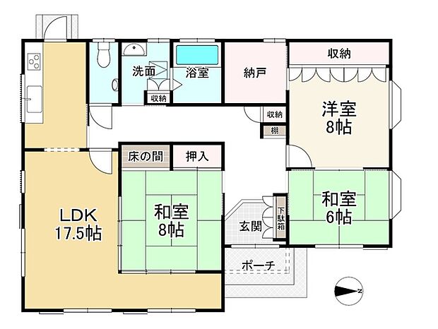 南海高野線 林間田園都市駅までバス約10分 城山台北バス停 徒歩10分(3SLDK)の間取り