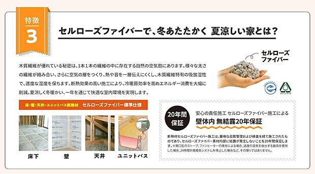 郡中丸木の断熱材セルローズファイバー