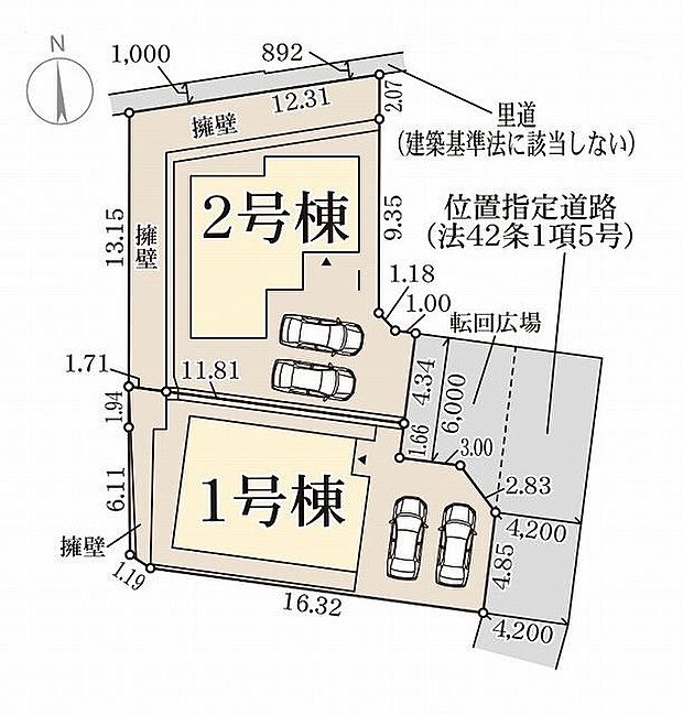 全体区画図:2号棟