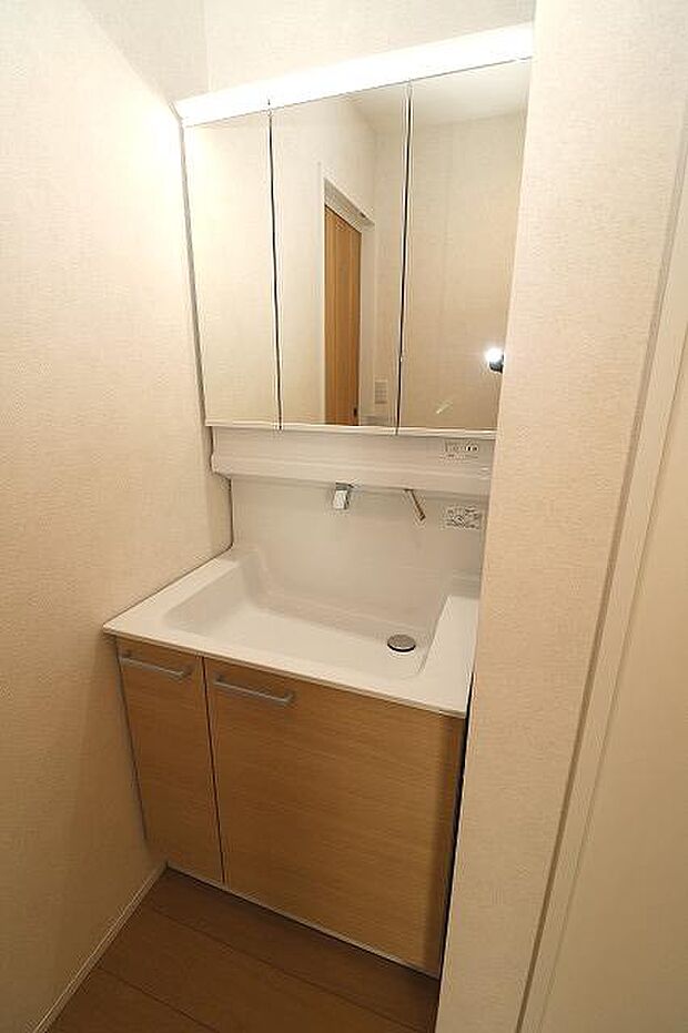 シャワー付き洗面化粧台で忙しい朝も安心