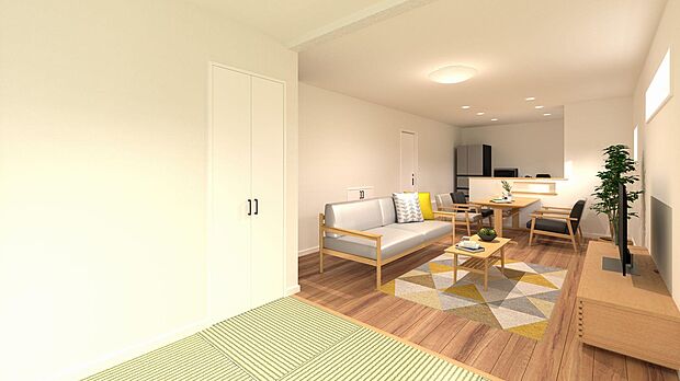 16帖のLDK+和室4.5帖で広々としたLDK♪ソファやダイニングテーブルを置いてもゆったり使えます♪