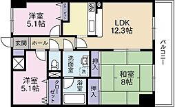 ツインプラザ大分壱番館 3 3LDKの間取り