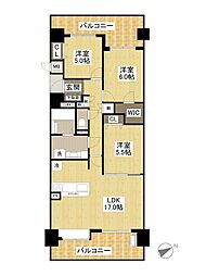 グランパル西原 3LDKの間取り