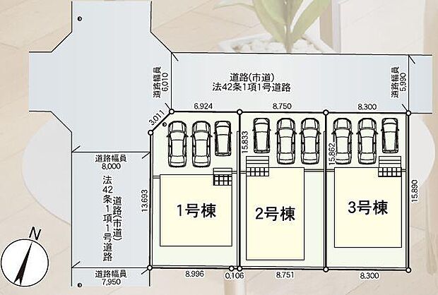 1号棟駐車場3台可能です♪但し、車種によります