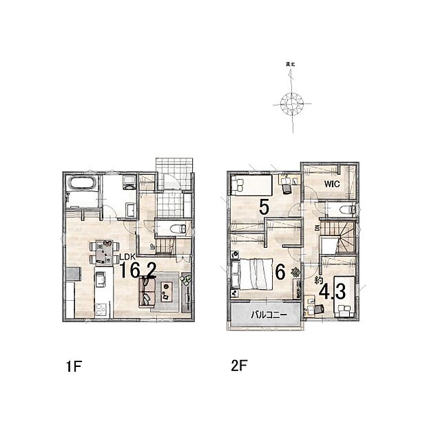各居室やLDKに収納スペースあり♪2階廊下から行ける「ファミリークローゼット」とは洋服以外にも家族共有品の収納にも大活躍します。南面バルコニーで日当たり良好です♪