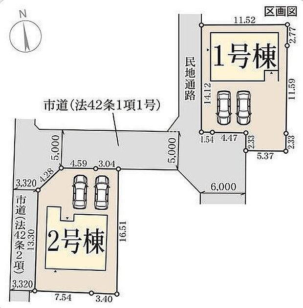 全体区画図：1号棟