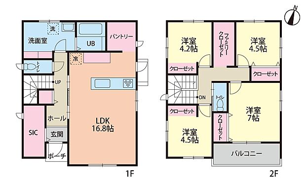 2階の洋室　全室2面採光です♪