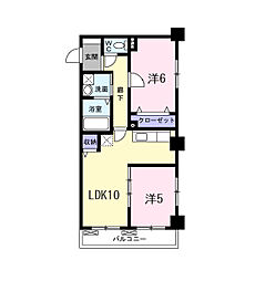 メゾングラース京都十条 2LDKの間取図画像