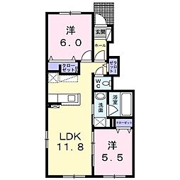 カルム108A 2LDKの間取図画像
