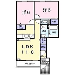グラース 2LDKの間取図画像