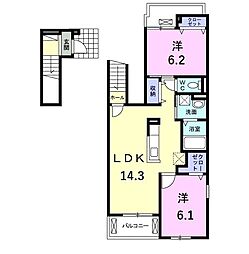 カーサモーダ2 2LDKの間取図画像