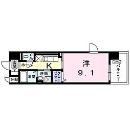 インサイドレター 1Kの間取図画像
