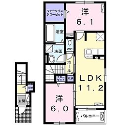 ベラカーサプリモ 2LDKの間取図画像