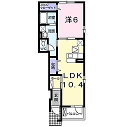 アルモニー大淀 1LDKの間取図画像
