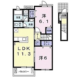 レスポアール6 2LDKの間取図画像