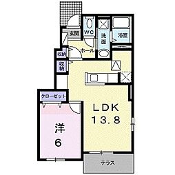 アーバンヴィラA 1LDKの間取図画像