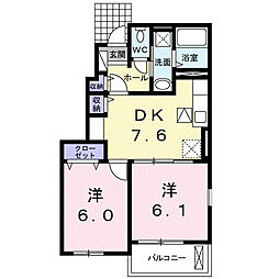 スリズエ2 2DKの間取図画像
