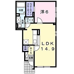 アンジュ 1LDKの間取図画像