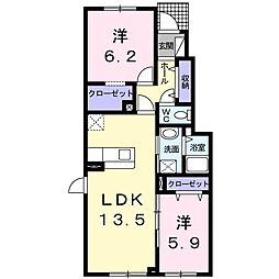 ブリッサアゼリア 2LDKの間取図画像