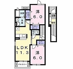 サニータウン曽根A 2LDKの間取図画像